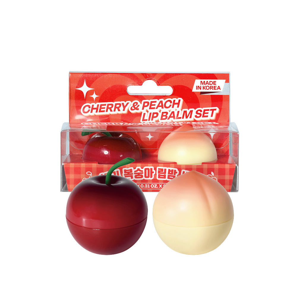 PS.PRETTYSKIN CHERRY & PEACH LIP BALM SET