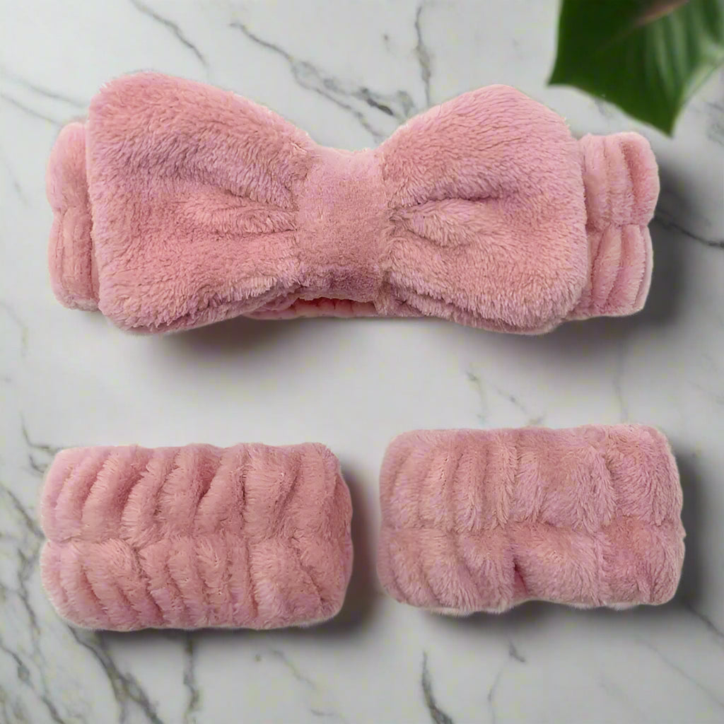ARA.& COTTON BOW HEADBAND AND WRISTBAND SET